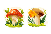 Cozy Mushroom Vector Set, an Object Illustration by Thkatefox (Thumbnail 4 of 4)