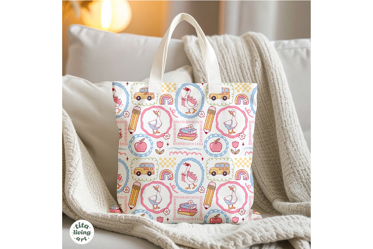 Silly Goose School Seamless Pattern, an Education Illustration by TitaLivingArt (Photo 9 of 13)