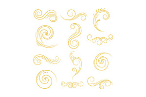 Elegant decorative swirls and flouri, an Illustration by designvectx