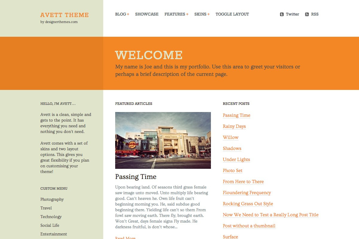 Avett, a Responsive WordPress Theme, a WordPress Template by DesignerThemes.com (Photo 4 of 5)