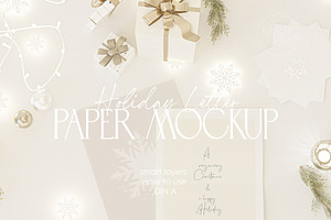 HOLIDAY LETTER | Paper Poster Mockup, a Household Mockup by yuliyuri.studio