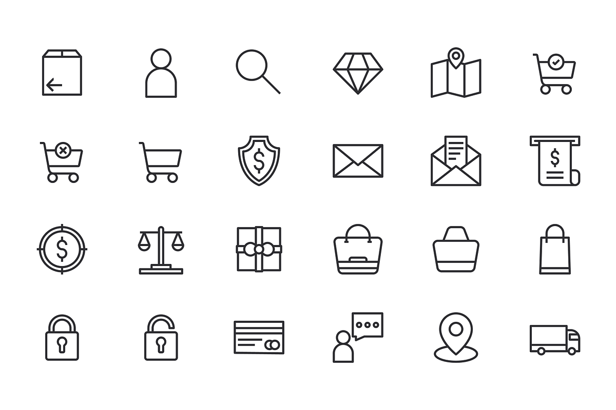 Shopping Icons, an Outline Icon by Middltone (Photo 3 of 4)