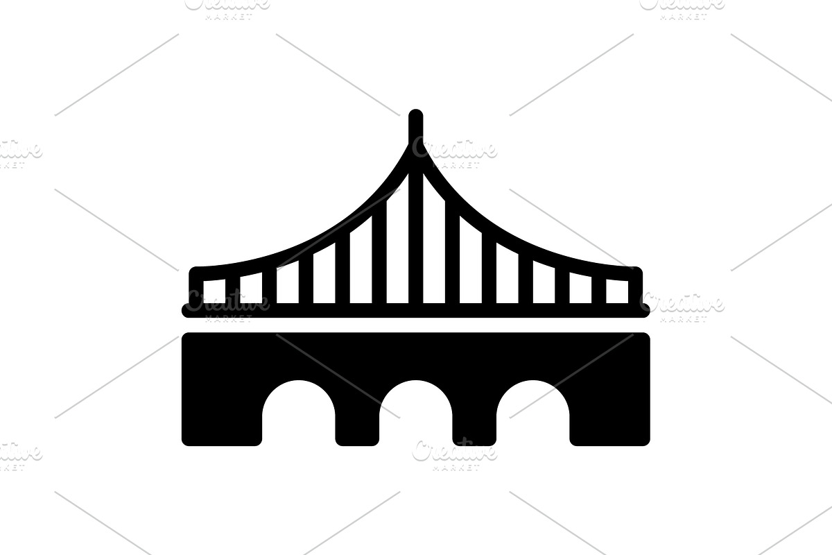 Stayed bridge solid icon, a Solid Icon by Creative priyanka