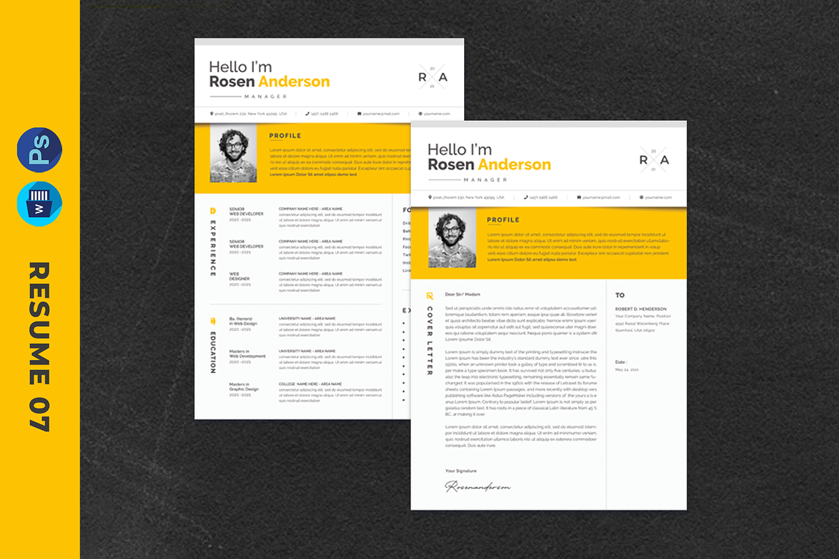 9 in 1 Resume, CV/Curriculum Vitae, a Resume Template by pixel_studio (Photo 8 of 10)