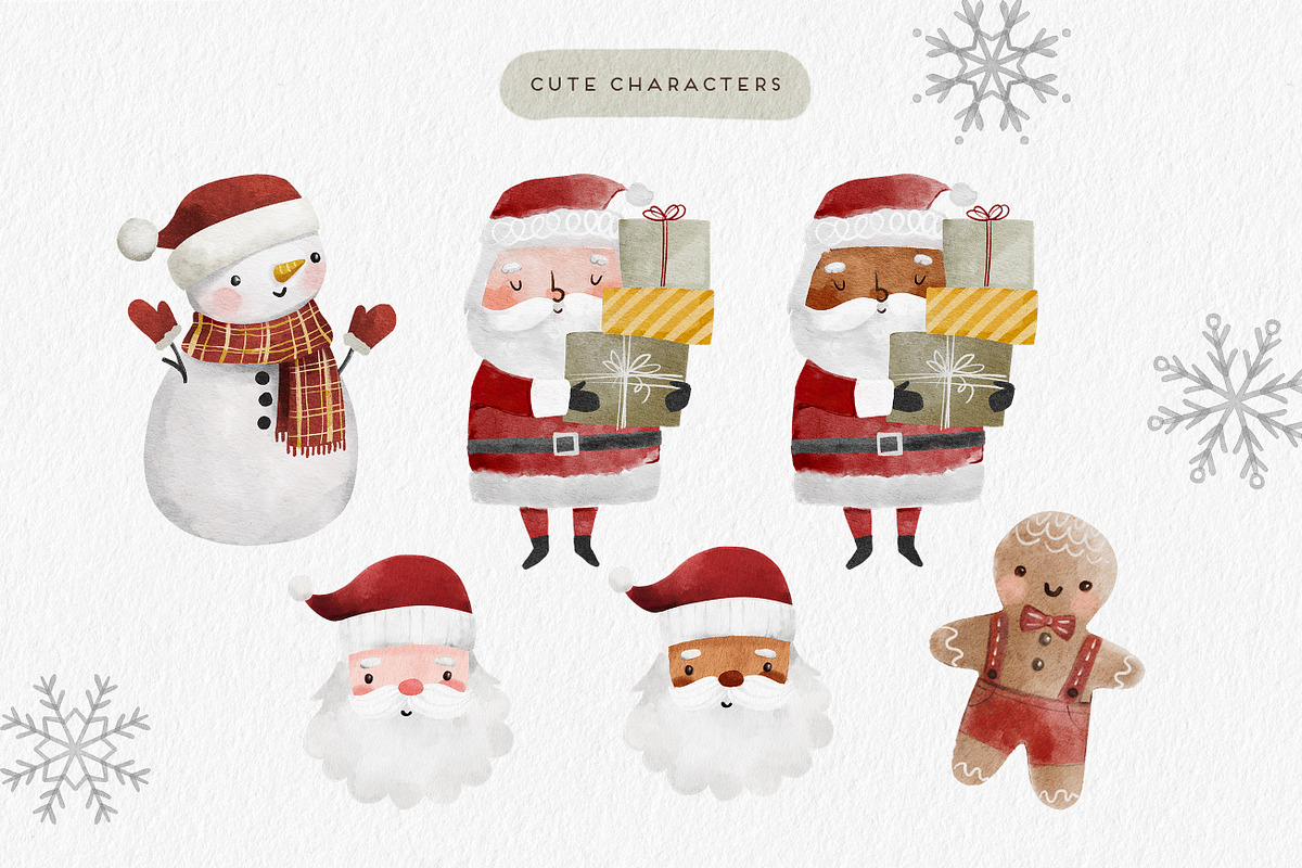 Cute Christmas Watercolor Collection, an Illustration by Point and Poem (Photo 2 of 9)