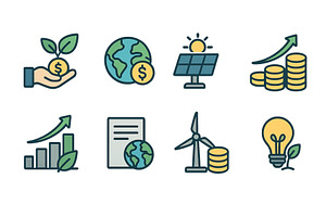 Icons representing finance, an Illustration by ZinetroN