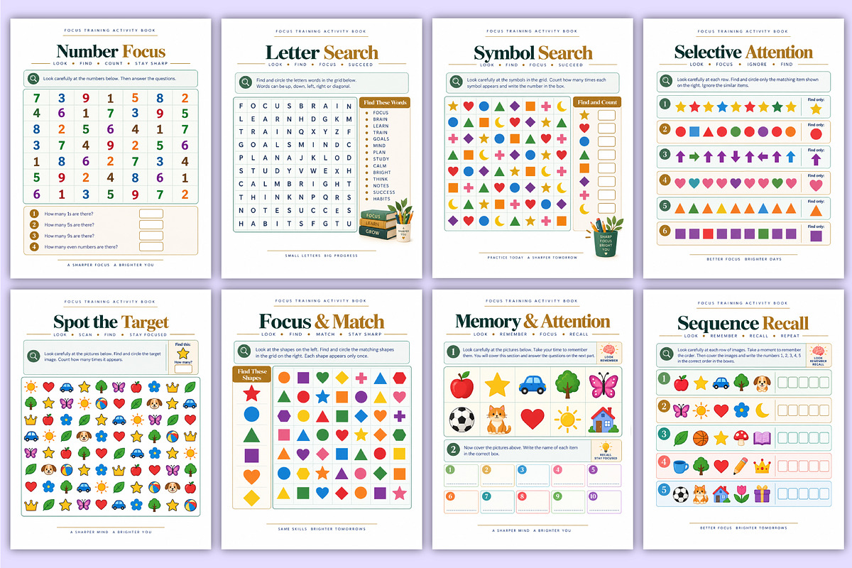 Focus Training Activity Book | Focus, a Stationery Template by Mustafiz (Photo 3 of 4)