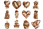 Mocha Valentine's Day Clipart, an Illustration by Design Market (Thumbnail 2 of 3)