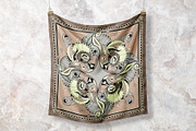 Ivory & Taupe Art Nouveau Silk Scarf, an Object Graphic by ilustrinna (Thumbnail 2 of 9)
