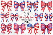 4th of July Bow Clipart, a Decorative Illustration by RobertsArt (Thumbnail 1 of 6)