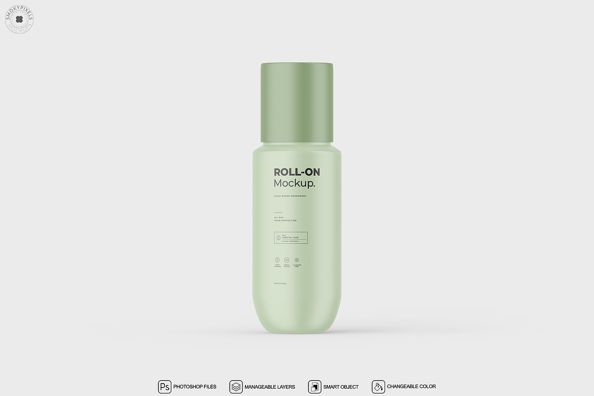 Roll-On Bottle Mockup, a Packaging Mockup by SmokyPixels (Photo 2 of 6)