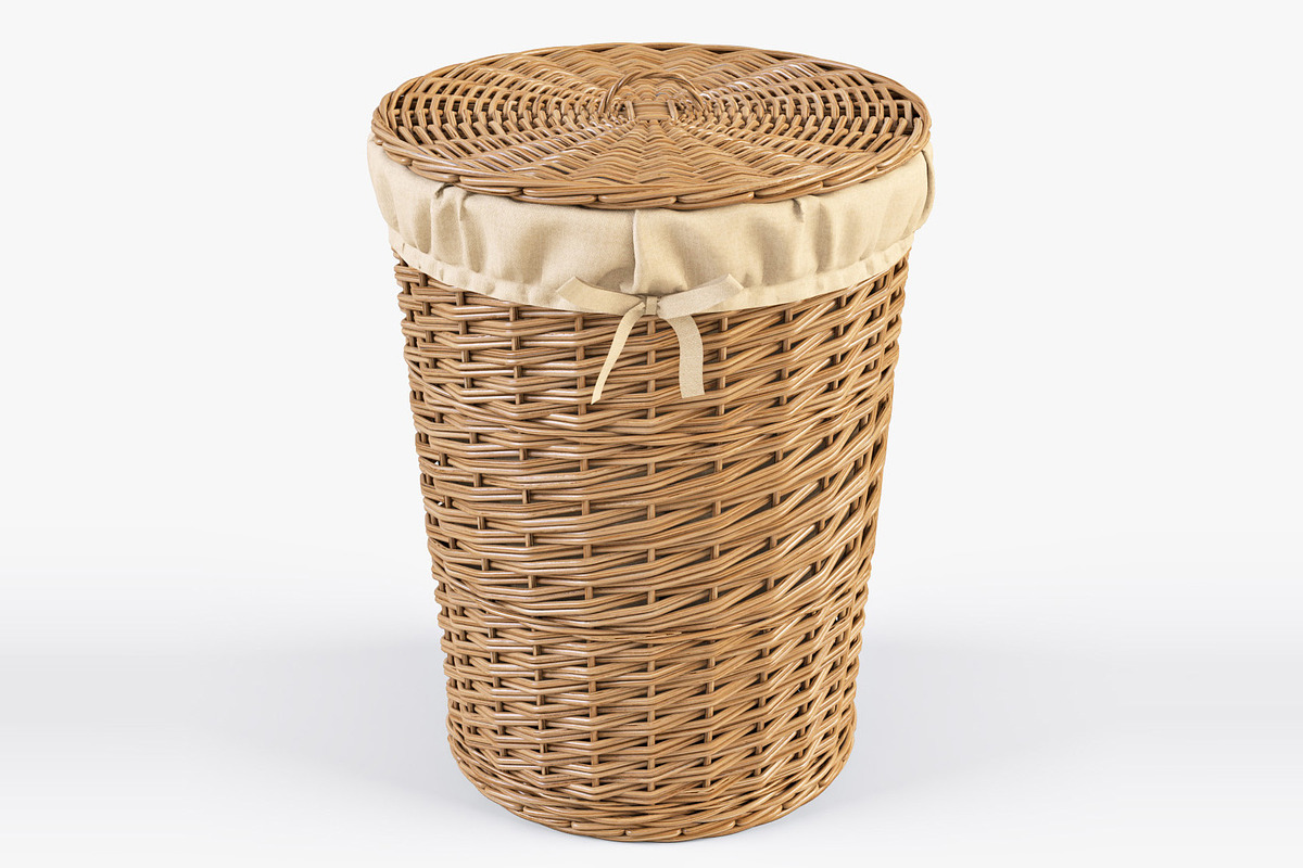 Wicker Laundry Basket 03 Natural, an Object 3D Model by Markelos (Photo 1 of 12)