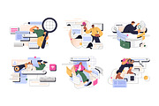 People search information online set, a Person Illustration by PaperTrident (Thumbnail 1 of 9)