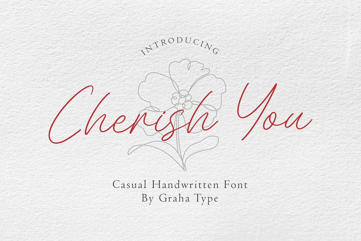 Cherish You - Casual Handwritten, a Script Font by Graha Type (Photo 1 of 12)