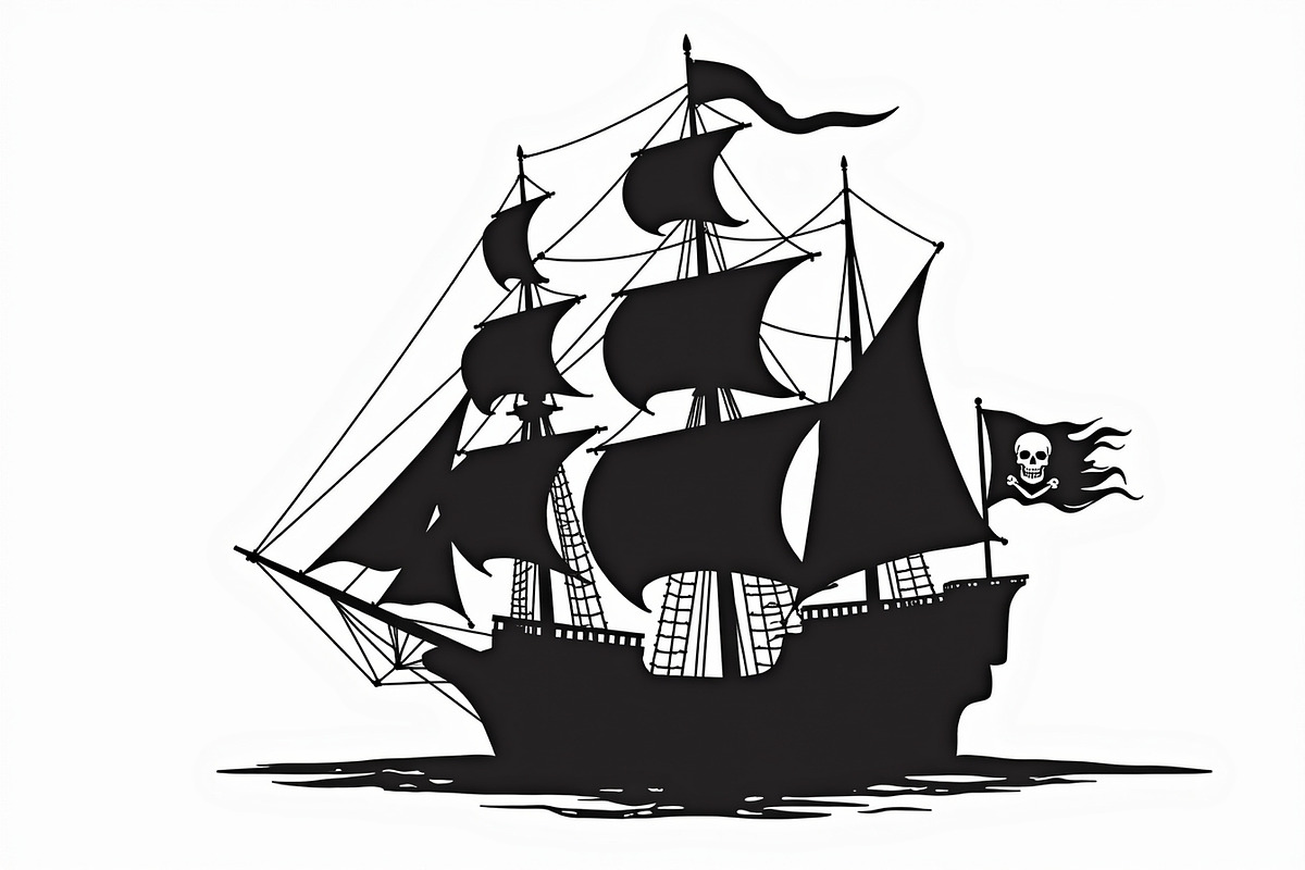 Pirate Ship Silhouette Bundle, an Illustration by jahid234 (Photo 5 of 9)