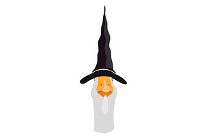 Cute goose in a witch hat portrait, an Animal Illustration by Toltemara