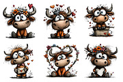 Valentine HAIGHLAND COW Clpart, an Illustration by Designworld (Thumbnail 2 of 5)
