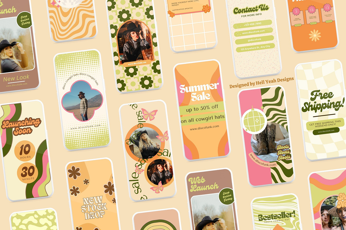 Disco Cowgirl Branding Starter Kit, a Branding & Logo Template by Hell Yeah Designs (Photo 18 of 18)