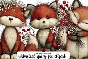 whimsical spring fox clipart, an Illustration by Designworld (Thumbnail 1 of 3)