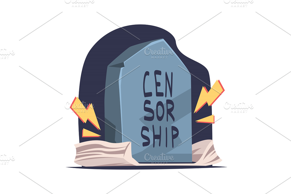 Prohibition of Independent Media, an Illustration by TopVectors