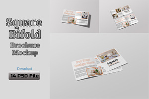 Square Bifold Brochure Mockup