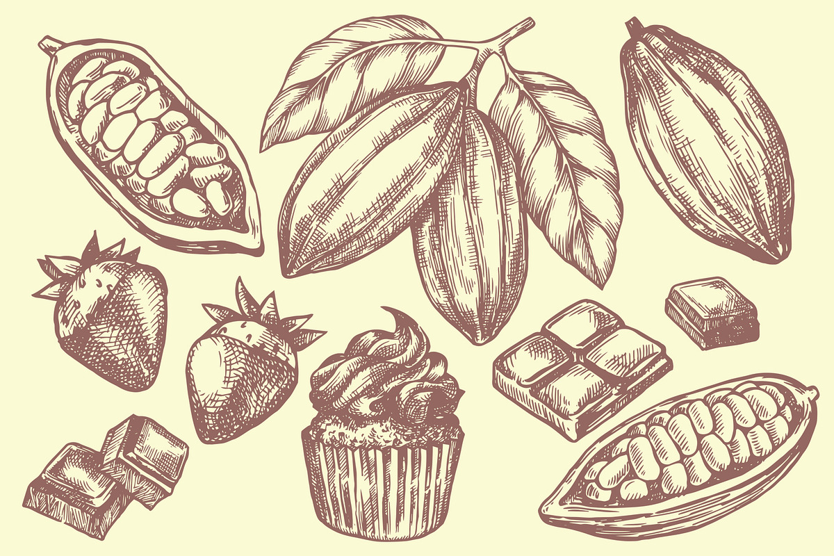 Cocoa. Retro Collection, a Food Illustration by made by Tanya (Photo 2 of 4)