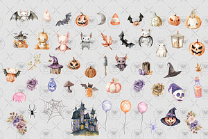 Pumpkin Halloween Clipart Watercolor