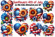 Sunflowers 4th of July Clipart, an Illustration by Sublimation Artist (Thumbnail 1 of 6)
