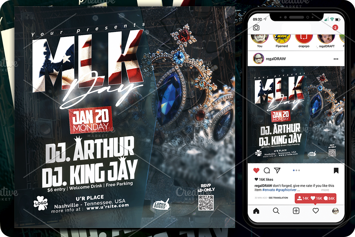 MLK Flyer, a Flyer Template by regalDRAW (Photo 1 of 3)