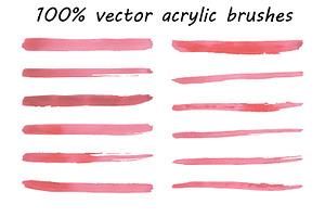 Acrylic Brushes 100% Vector.