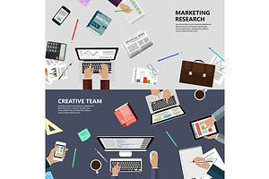 Marketing research and creative team