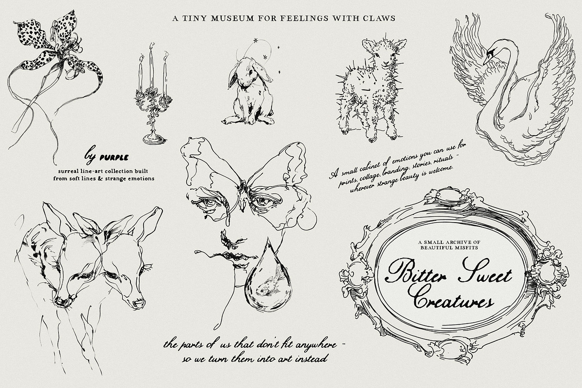 Bitter Sweet Creatures: Surreal Line, a Decorative Illustration by Purple (Photo 5 of 9)