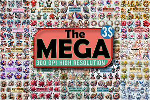 The Mega Big Clipart  Sunflower Subl, an Illustration by SVGArt
