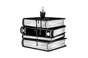 Vintage Book Stack Candle Bundle, an Illustration by jahid234 (Thumbnail 15 of 31)