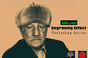 Dollar Engraving Effect Ps Action, an Action Add-On by Studio Retouch (Thumbnail 1 of 10)
