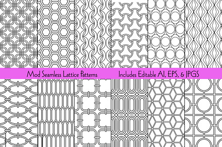 Mod Seamless Lattice Patterns, a Pattern Graphic by Melissa Held Designs