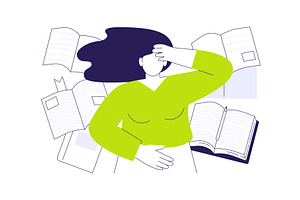 Worries before exams isolated, an Education Illustration by Visual Generation