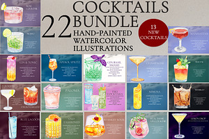 Watercolor Cocktails Bundle