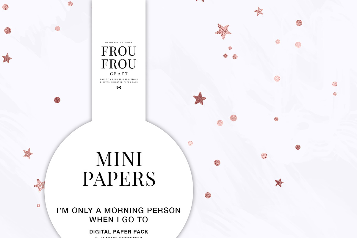 Rose Gold Pink Black Mini Papers, a Pattern Graphic by Frou Fou Craft (Photo 4 of 7)