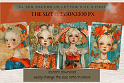 ORANGE WHIMSICAL GIRLS JUNK JOURNAL, a Person Illustration by Daring Digies (Thumbnail 4 of 6)
