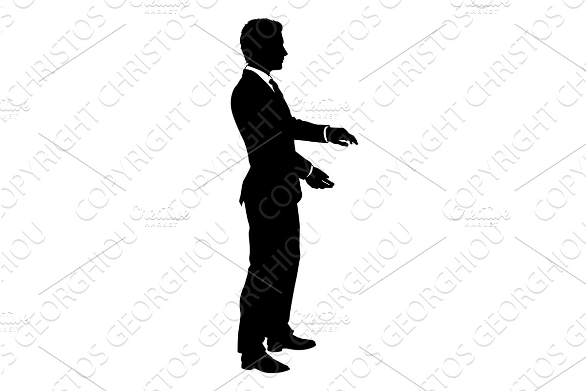 Business Man In Suit Silhouette, a Person Illustration by Christos Georghiou