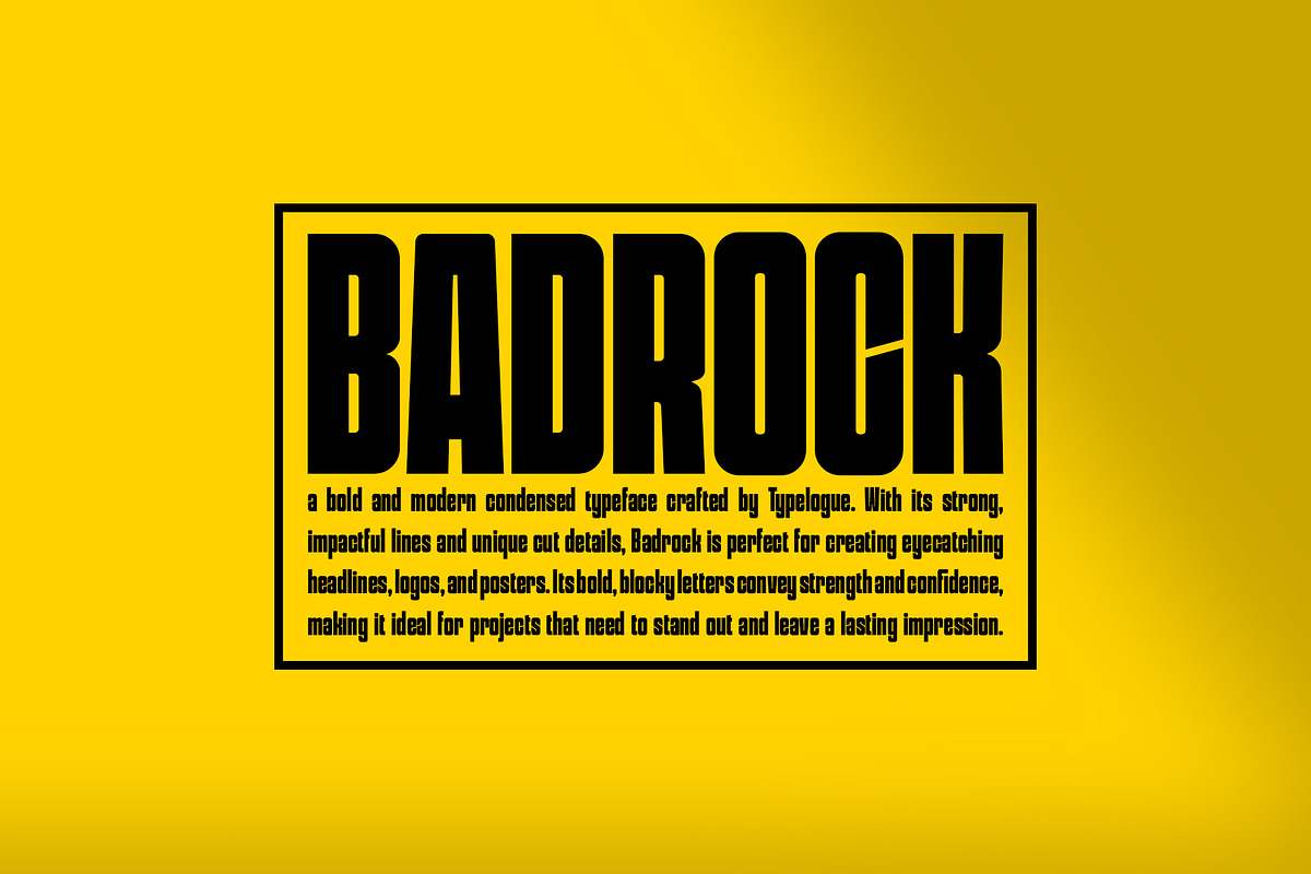 Badrock | Condensed Display Font, a Sans Serif Font by Ariya Works (Photo 7 of 9)