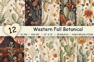 Western Fall Botanical Digital Paper
