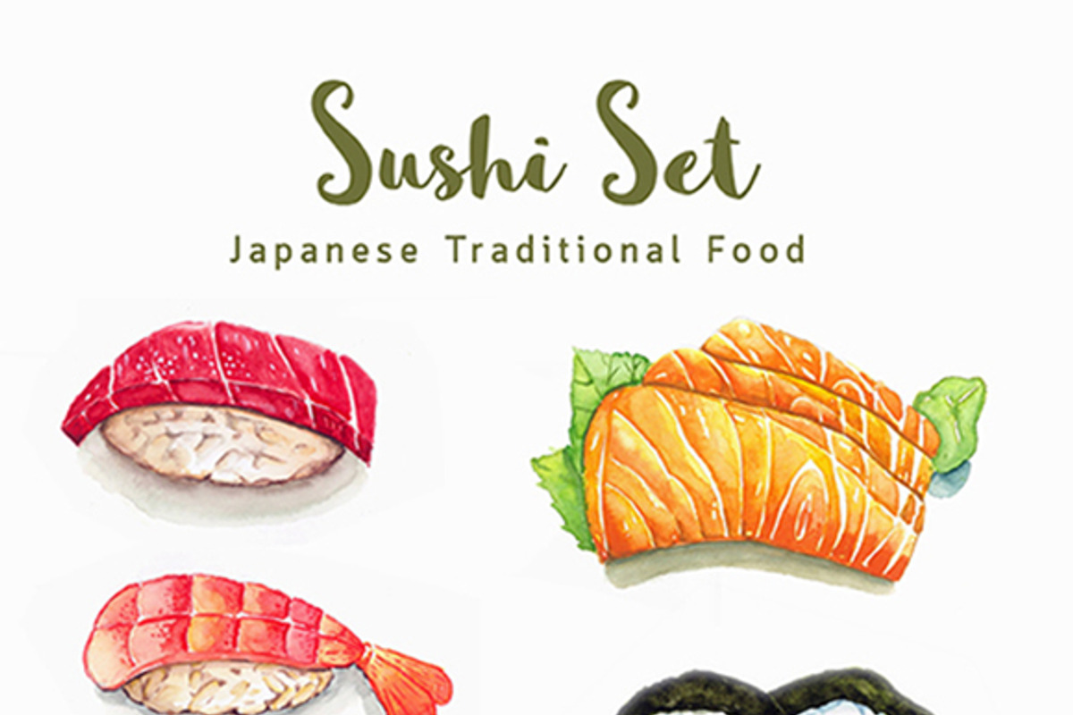 Sushi Set 01, a Food Illustration by Ora (Photo 1 of 5)
