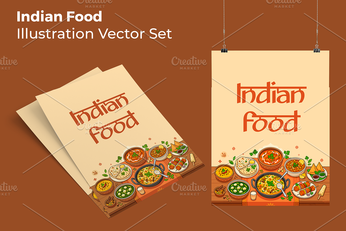 Indian Food Menu Cover Illustration, a Food Illustration by Imran Haroon (Photo 3 of 3)