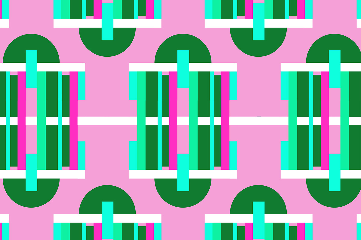 Geometric Ovals Pink and Green, a Pattern Graphic by Sharon Schwalbe (Photo 3 of 5)