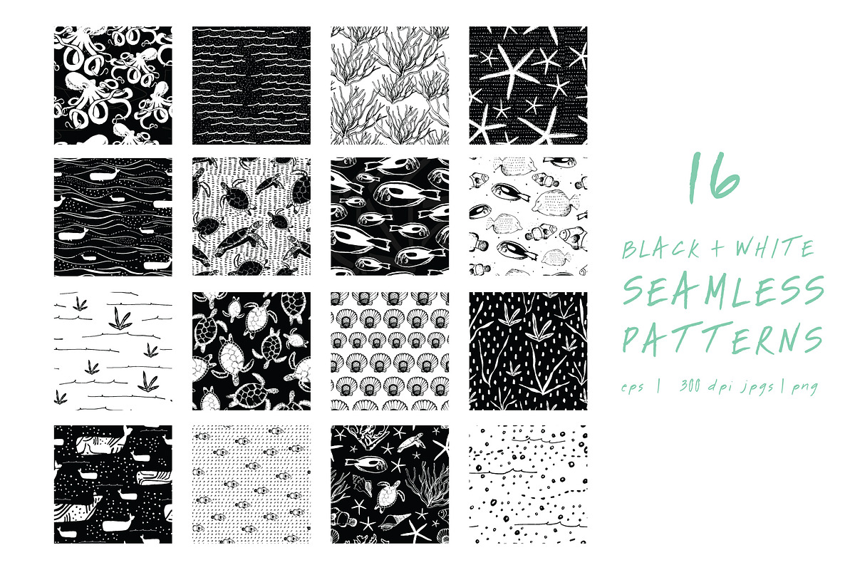 Sea life | Seamless Patterns, a Pattern Graphic by The Collective Studio (Photo 5 of 8)