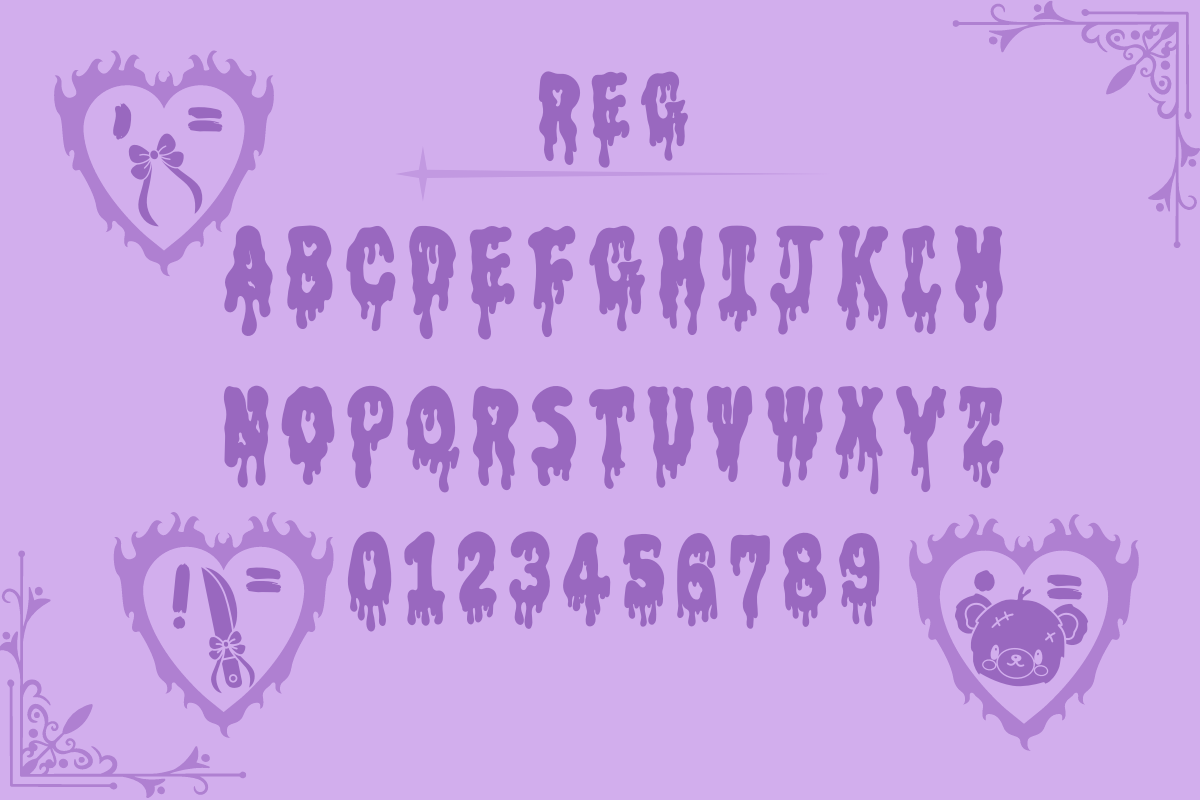 Pastel Goth Halloween Font, a Handwritten Font by Babymimiart (Photo 7 of 8)
