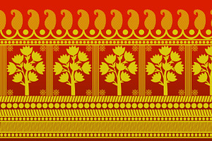 Tree Sari border vector, a Pattern Graphic by ThaiByGaew