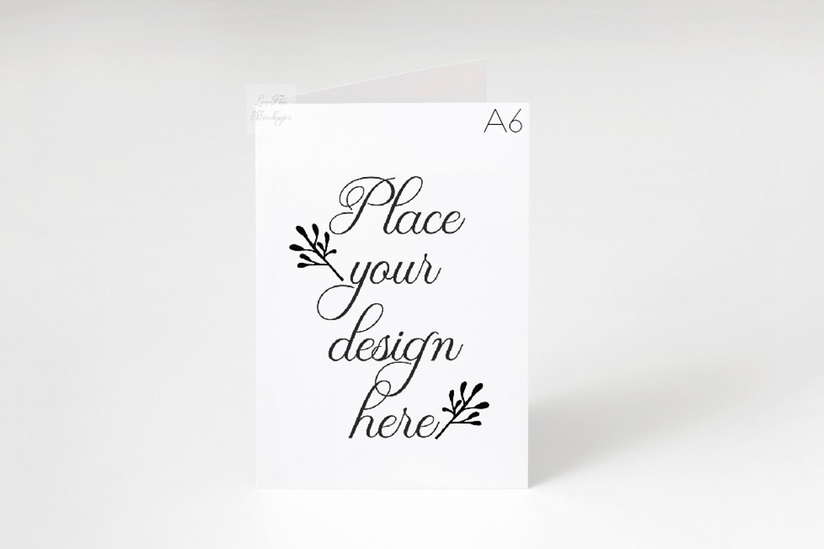 Greeting Card A6 A5 mockup invite, a Print Template by Leo Flo Mockups (Photo 1 of 7)